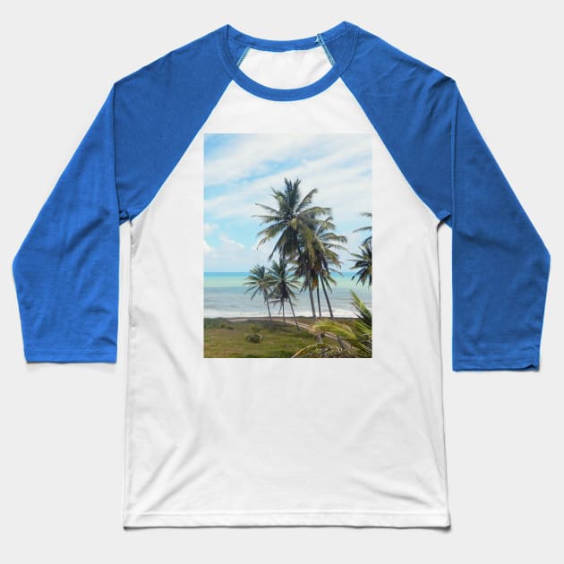 Coconut Tree on the beach Baseball T-Shirt by Juliana Costa